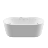 Pearl 5.6 ft. Center Drain Whirlpool and Air Bath Tub in White - Super Arbor