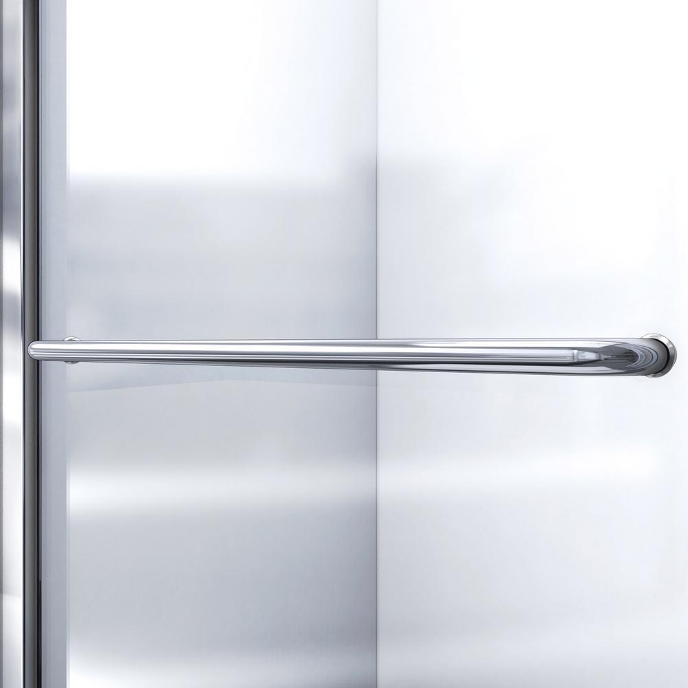 Infinity-Z 56 to 60 in. x 72 in. Semi-Frameless Sliding Shower Door in Brushed Nickel - Super Arbor