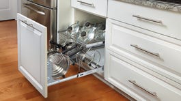 Rev-A-Shelf 11.75-in W x 18-in H 2-Tier Pull-Out Cookware Organizer, Soft-Close, Chrome