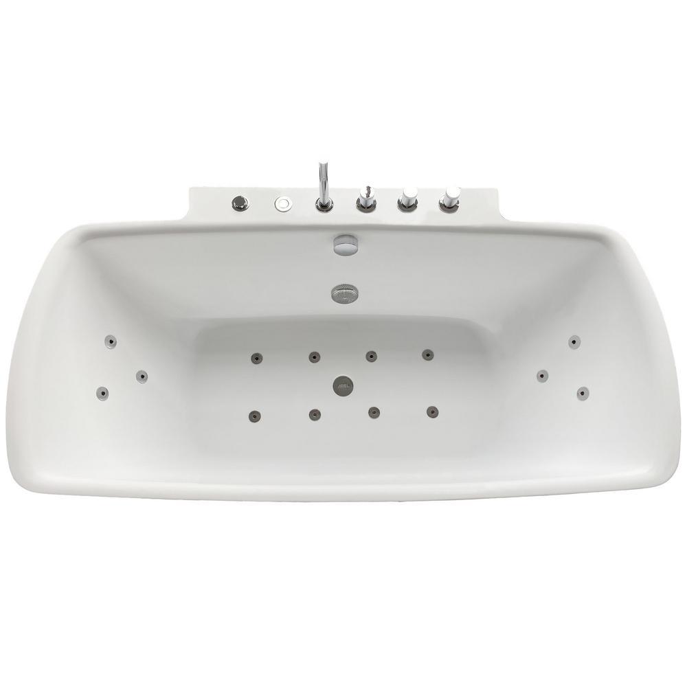 Bianca 68 in. Acrylic Flatbottom Whirlpool Bathtub in White - Super Arbor