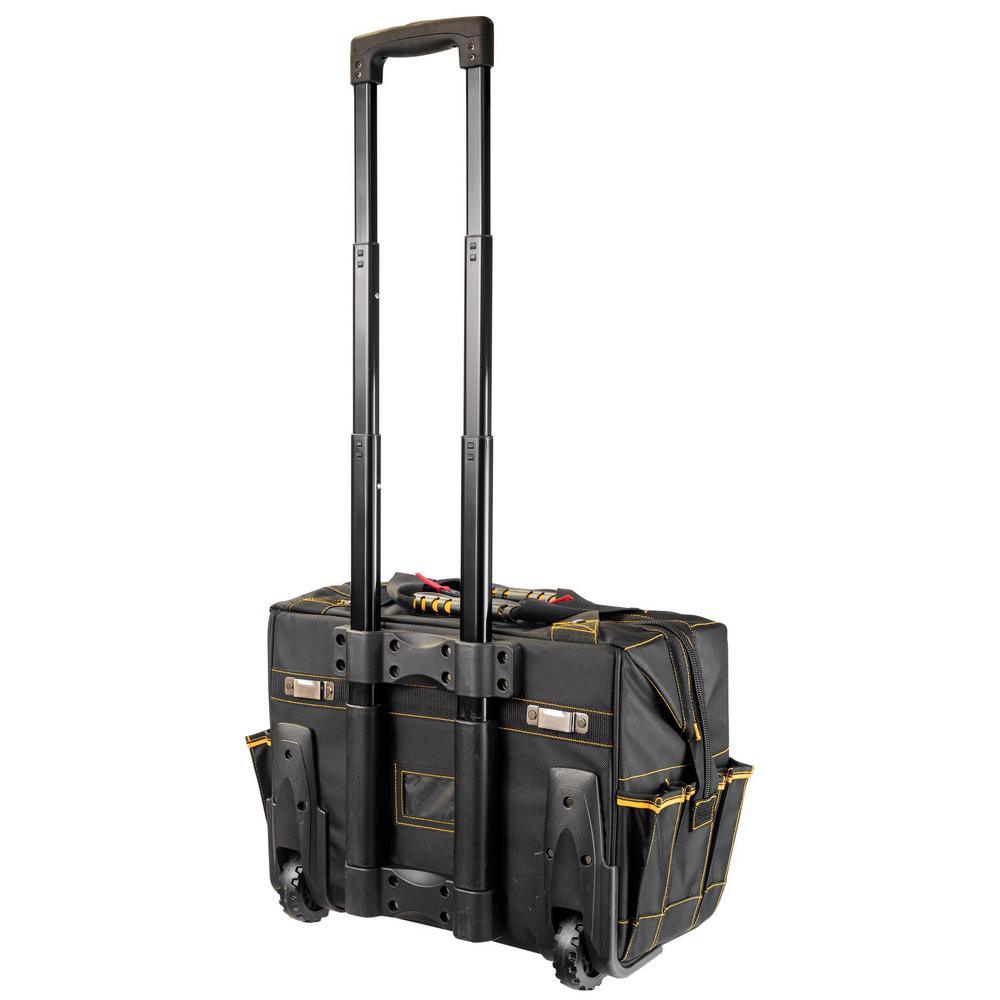 18 in. 18-Pocket Pro Rolling Tool Bag in Black - Super Arbor