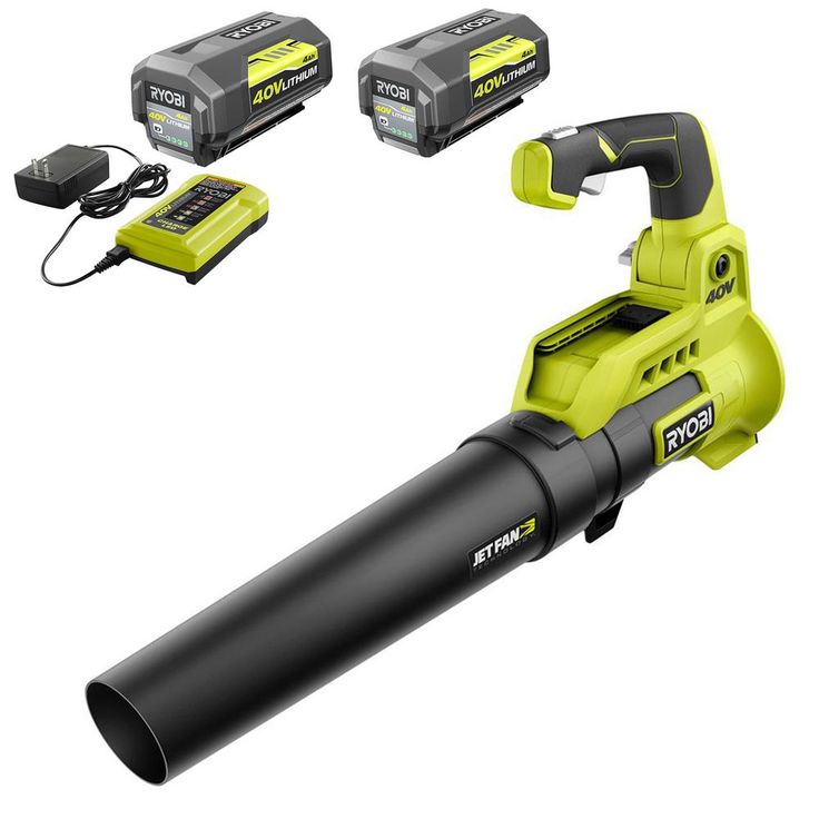 RYOBI 110 MPH 500 CFM Variable-Speed 40-Volt Lithium-Ion Cordless Battery Jet Fan Leaf Blower (Tool Only)