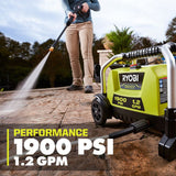RYOBI 1900 PSI 1.2 GPM Cold Water Wheeled Electric Pressure Washer