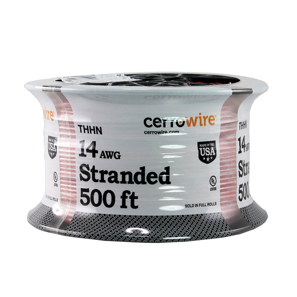 500 ft. 14/1 White Stranded THHN Wire - Super Arbor