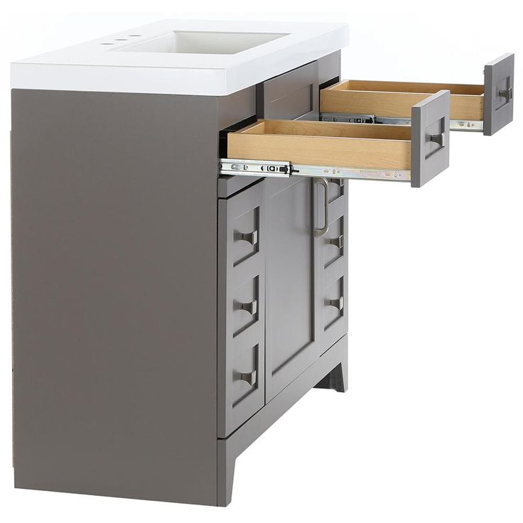 Rosedale 42 in. W x 19 in. D Bath Vanity in Taupe Gray with Cultured Marble Vanity Top in White with White Sink
