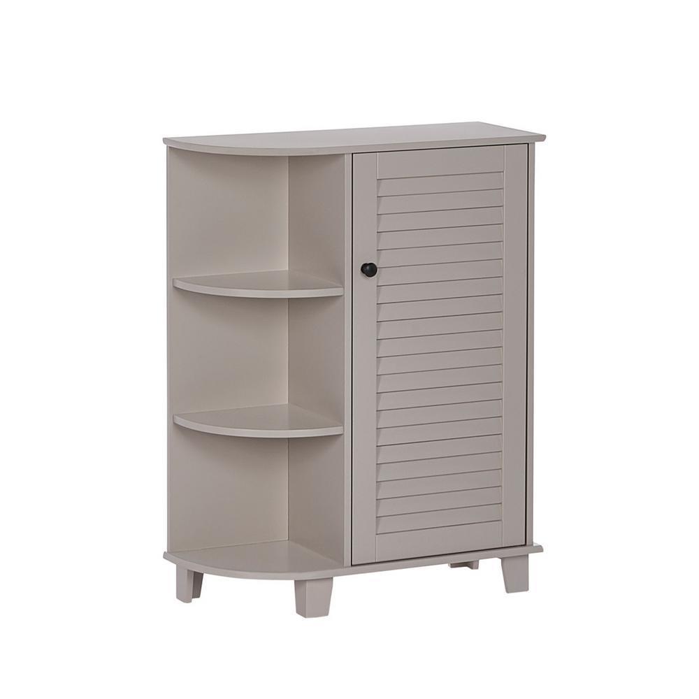 Ellsworth 23-5/8 in. W x 31-1/10 in. H Bathroom Linen Storage Floor Cabinet with Side Shelves in White - Super Arbor