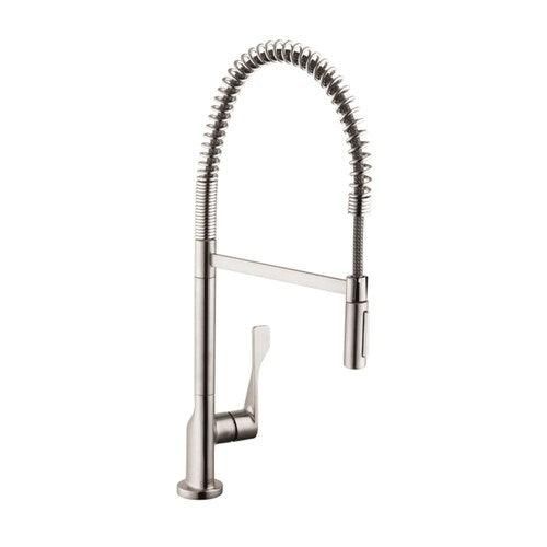 Hansgrohe Citterio Steel Optik 1-Handle Deck Mount Pull-Down Handle Kitchen Faucet