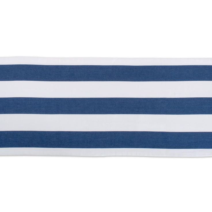 Navy Dobby Stripe Cotton Table Runner