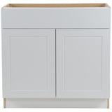Cambridge Shaker Assembled 30x34.5x24.5 in. Plywood Base Cabinet w/ 1 Soft Close Drawer & 2 Soft Close Doors in White - Super Arbor
