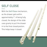 16 in. Self-Closing Bottom Mount Drawer Slide Set