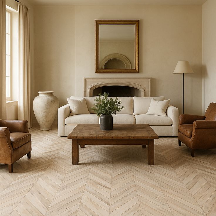 Chevron Navarra Maple 6 MIL x 12 in. W x 28 in. L Click Lock Waterproof Luxury Vinyl Plank Flooring (18.9 sq. ft./Case)