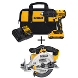 20-Volt MAX Lithium-Ion Cordless Brushless Hammerdrill w/ 3.0Ah Battery & Charger, Bonus Circular Saw - Super Arbor