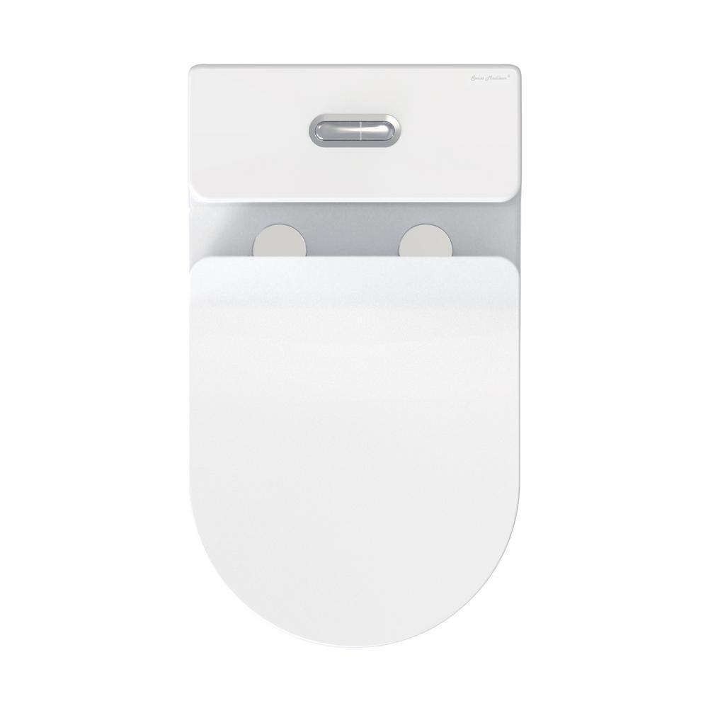 Burdon 1-Piece 0.8/1.28 GPF Dual Flush Square Toilet in White, Seat Included - Super Arbor