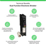 Square D Homeline 20 Amp Single-Pole Dual Function (CAFCI and GFCI) Circuit Breaker