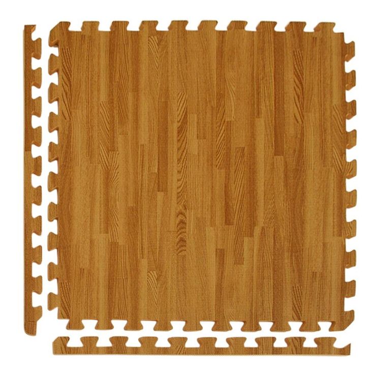 Greatmats Wood Grain Reversible Dark Wood/Tan 24 in. x 24 in. x 0.5 in. Foam Interlocking Floor Tile (Case of 25)