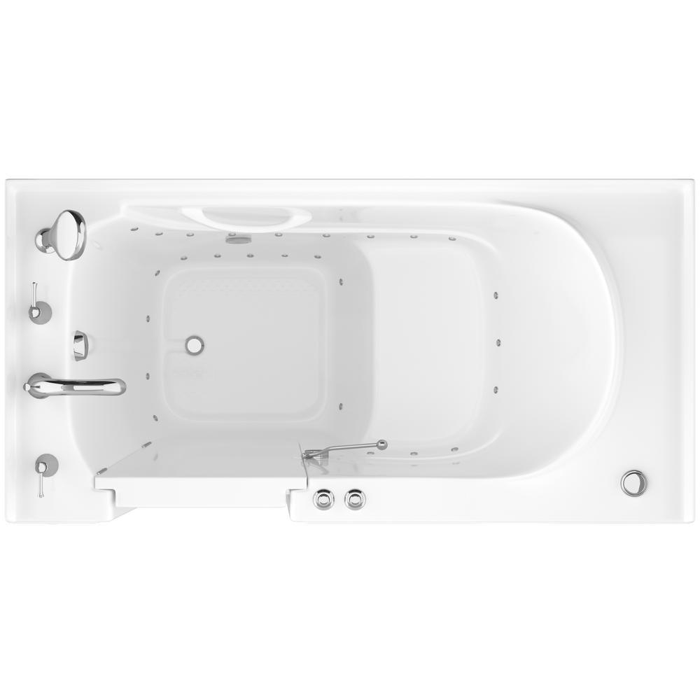 HD Series 30 in. x 60 in. Left Drain Quick Fill Walk-In Air Tub in White - Super Arbor