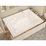 Amethyst 6 ft. Acrylic Center Drain Rectangular Drop-in Non-Whirlpool Bathtub in White - Super Arbor