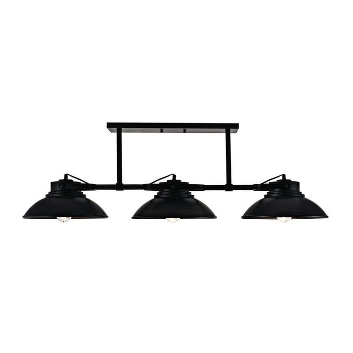 3-Light Contemporary Barnyard Medium Outdoor Hanging Chandelier, Black