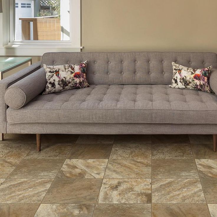 Congoleum ArmorCore UR Valley Path 12-ft W Cut-to-Length Sandy Brown Stone Look Low-Gloss Finish Sheet Vinyl