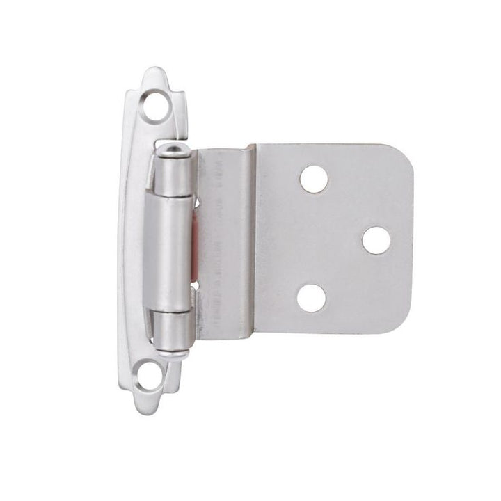 Satin Nickel Self-Closing 3/8 in. Inset Cabinet Hinge (1-Pair)