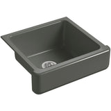 Whitehaven Farmhouse Undermount Short Apron Front Cast Iron 24 in. Single Bowl Kitchen Sink in White