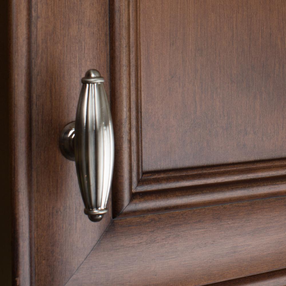 2-1/2 in. Satin Nickel Fluted Cabinet Drawer Knobs (10-Pack) - Super Arbor