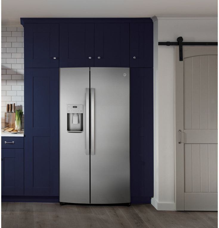 GE 21.8 cu. ft. Side by Side Refrigerator in Fingerprint Resistant Stainless Steel, Counter Depth