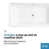 Draco 59 in. Acrylic Double Ended Flatbottom Non-Whirlpool Bathtub in White - Super Arbor
