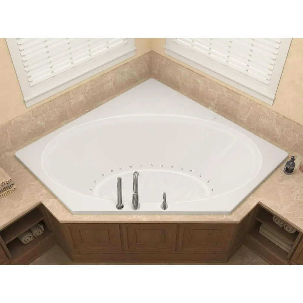 Mali 5 ft. Acrylic Corner Drop-in Air Bath Tub in White - Super Arbor