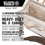 Deluxe Tool Bag, Canvas, 13 Pockets, 18-Inch - Super Arbor