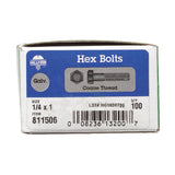 Hillman 1/4 in. Diameter x 1 in. Length Hot-Dipped Galvanized Steel Hex Bolt, Coarse Thread, 100-Pack