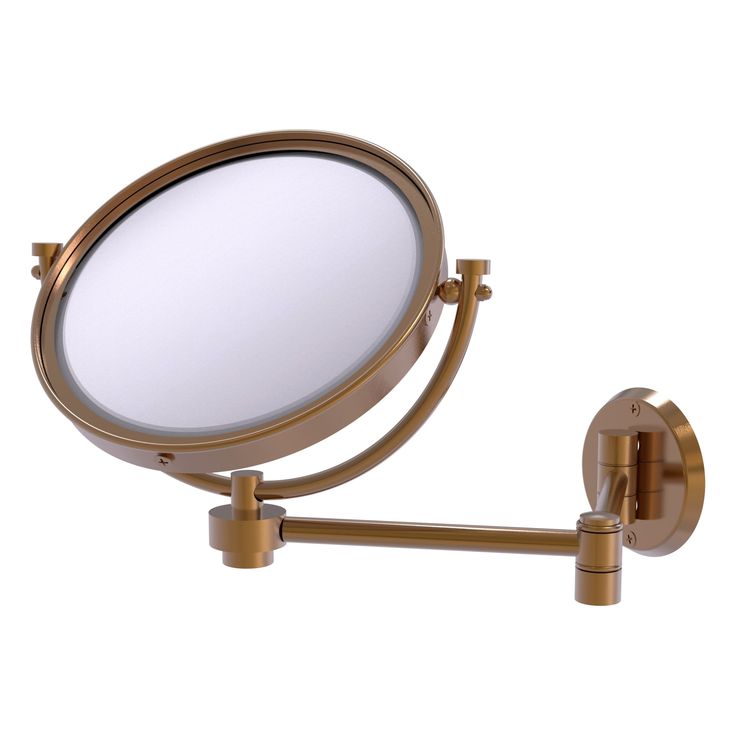 Allied Brass 8-in x 10-in Matte Gray Double-Sided Magnifying Wall-Mounted Vanity Mirror