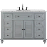 Hamilton Shutter 25 in. W x 22 in. D Bath Vanity in Sea Glass with Granite Vanity Top in Grey