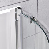 Maia 34 in. x 79.50 in. Corner Drain Corner Shower Kit in Clear and Chrome - Super Arbor
