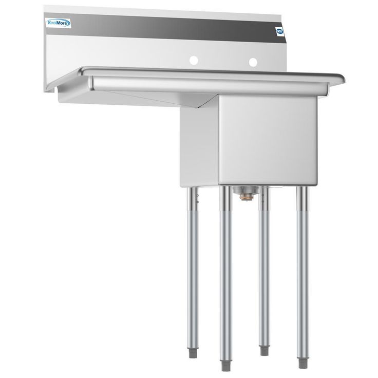 Freestanding Stainless Steel 31 in. 2-Hole Single Bowl Commercial Kitchen Sink