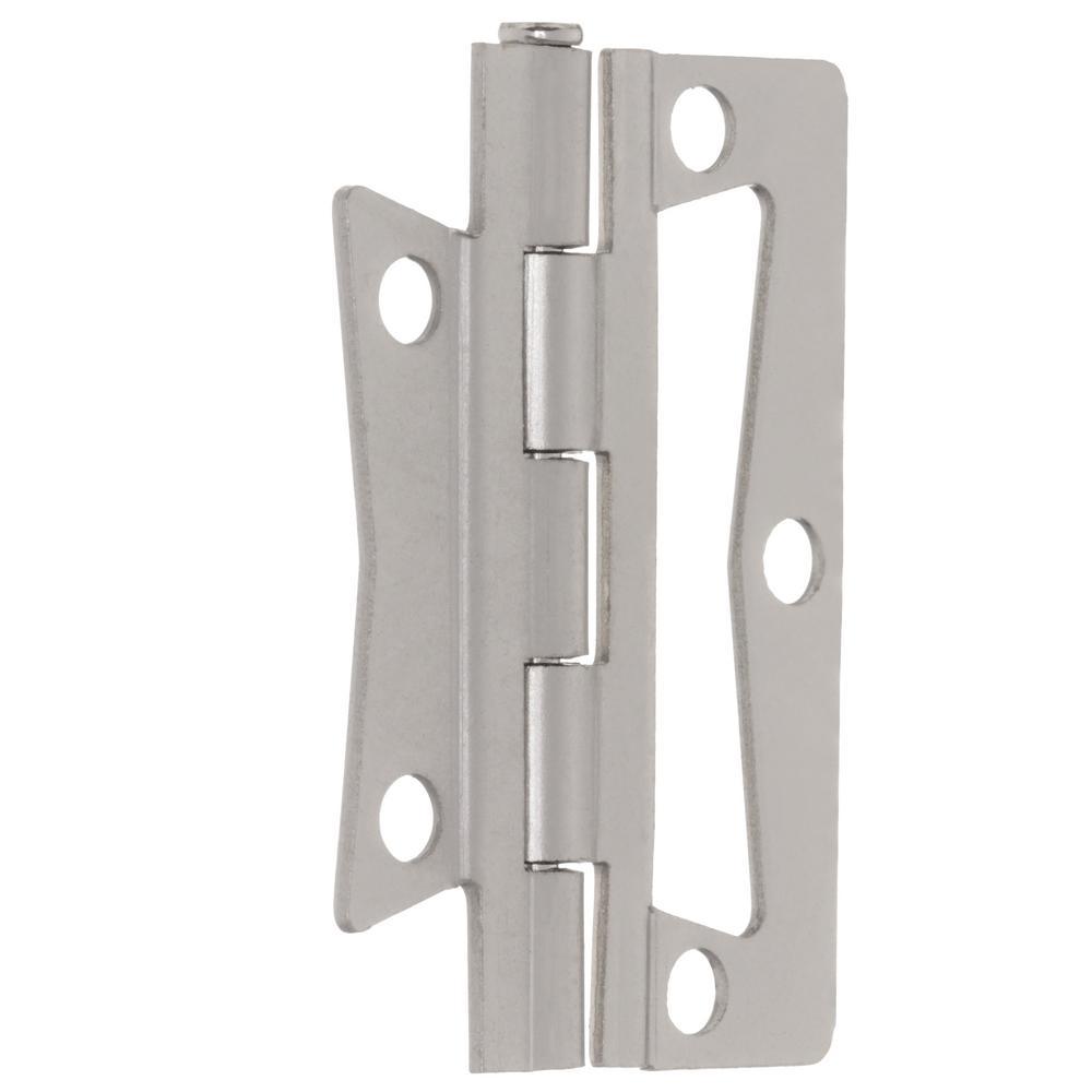 2-1/2 in. Satin Nickel Non-Mortise Hinges (2-Pack) - Super Arbor