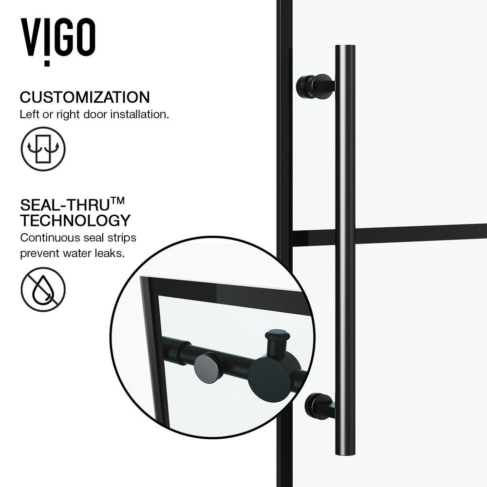 Elan 60 in. x 66 in. Frameless Sliding Tub Door in Matte Black and Clear Glass - Super Arbor