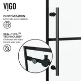 Elan 60 in. x 66 in. Frameless Sliding Tub Door in Matte Black and Clear Glass - Super Arbor