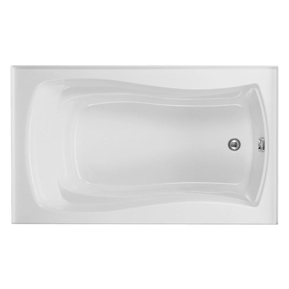 Mariposa 5 ft. Right-Hand Drain Acrylic Soaking Tub in White - Super Arbor