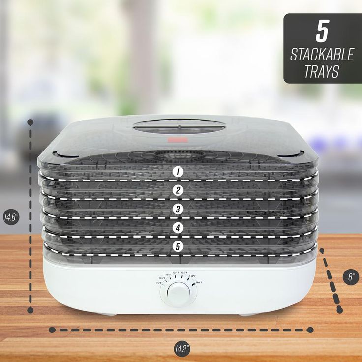 5-Tray White Turbo Food Dehydrator