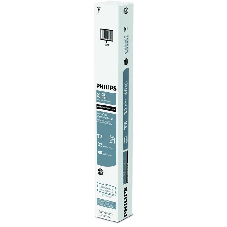 Philips 32-Watt 4 ft. Linear T8 Fluorescent Tube Light Bulb Cool White (4100k) (30-Pack)