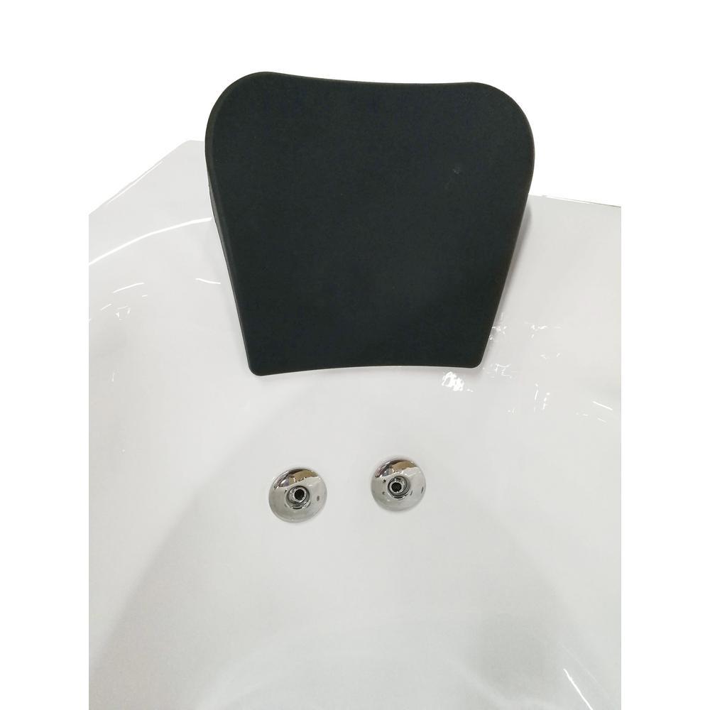 59 in. Acrylic Right Drain Corner Apron Front Whirlpool Bathtub in White - Super Arbor