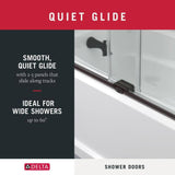 Traditional 60 in. x 58-3/8 in. Semi-Frameless Sliding Bathtub Door in Chrome with 1/4 in. (6mm) Clear Glass