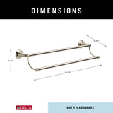 Delta  Windemere 24-in Brushed Nickel Wall Mount Double Towel Bar