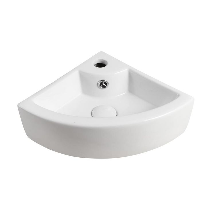 Elanti Wall-Mounted Corner Bathroom Sink in White