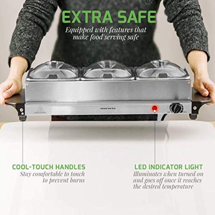 1.5 Qt. Silver Stainless Steel Electric Buffet Server Tray Warming Pans with Adjustable Temperature Control