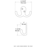 1-13/16 in. Matte Black Double Wall Hook (4-Pack)
