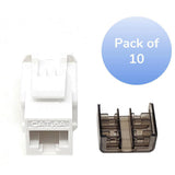 CAT 6A Punch Down Keystone in Jack/White (10-Pack) - Super Arbor