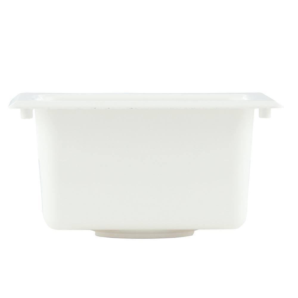 15 in. x 15 in. Fiberglass Self-Rimming Bar Sink in White - Super Arbor