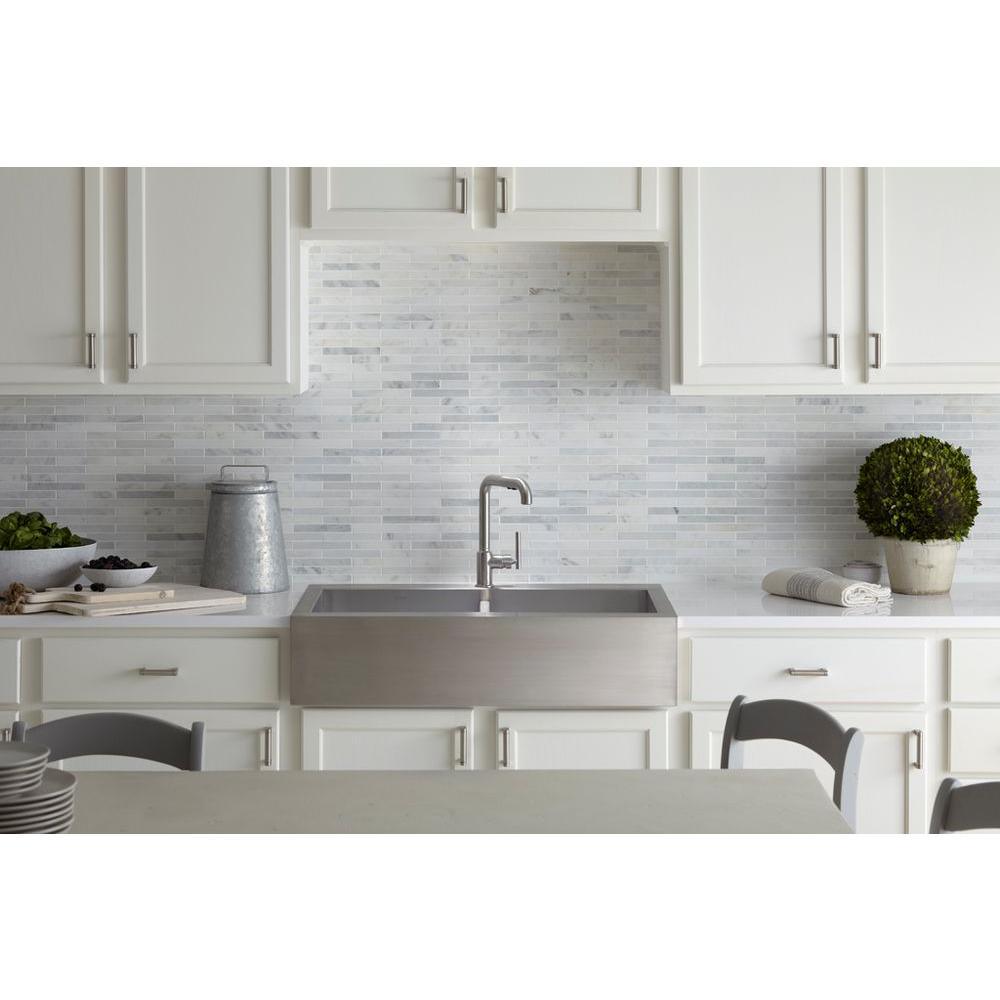 Vault Farmhouse Drop-In Apron Front Self-Trimming Stainless Steel 36 in. 1-Hole Double Bowl Kitchen Sink - Super Arbor